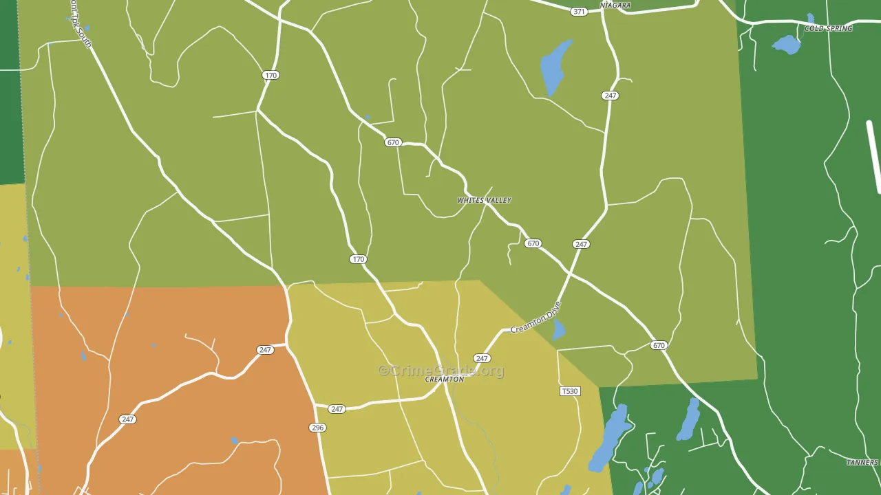 Whites Valley, PA Map of Murder Rates