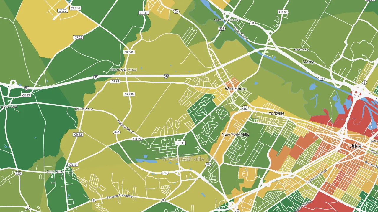 Whitesboro, NY Map of Murder Rates