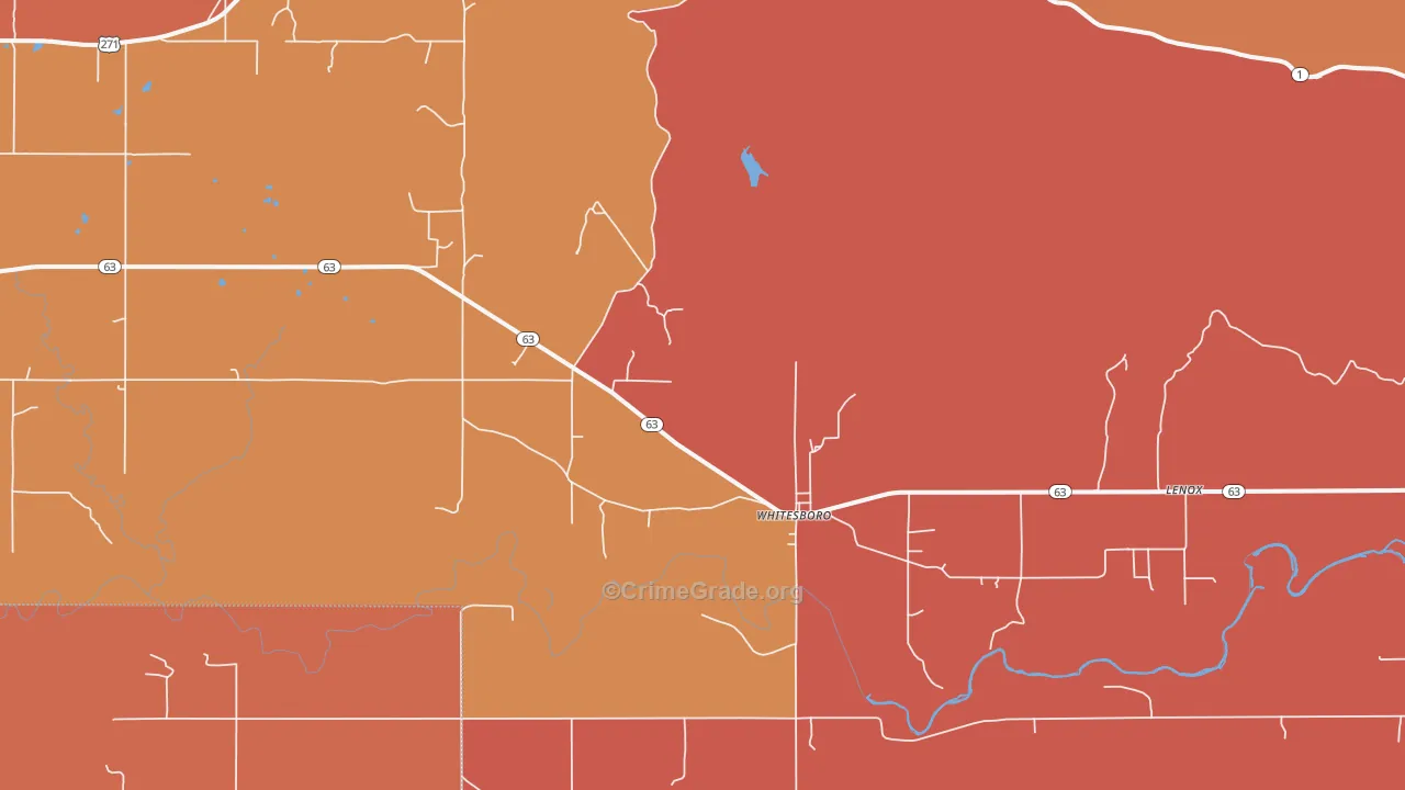 Whitesboro, OK Map of Murder Rates
