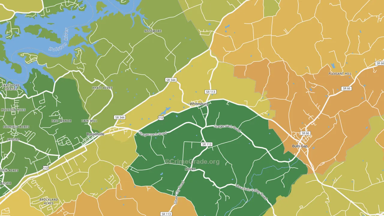 Whitesburg, TN Map of Murder Rates
