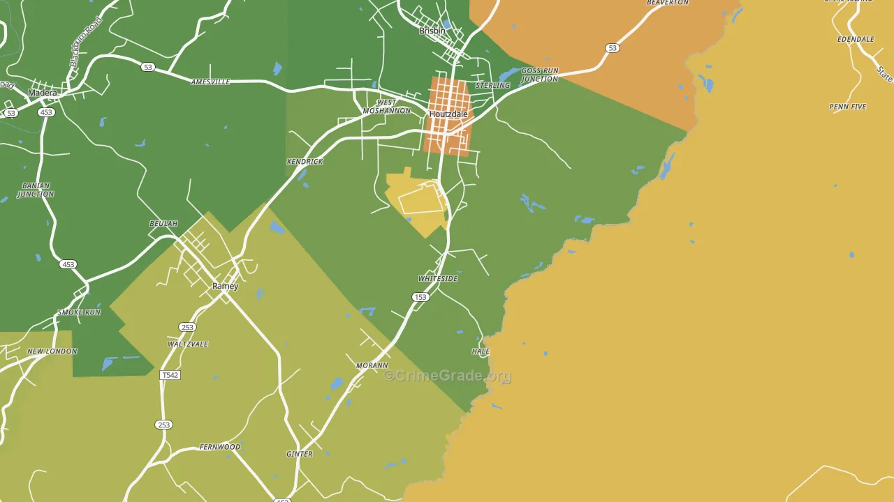 Whiteside, PA Map of Murder Rates