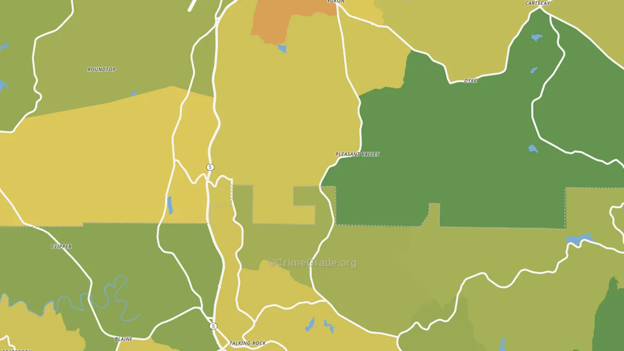 Whitestone, GA Map of Murder Rates