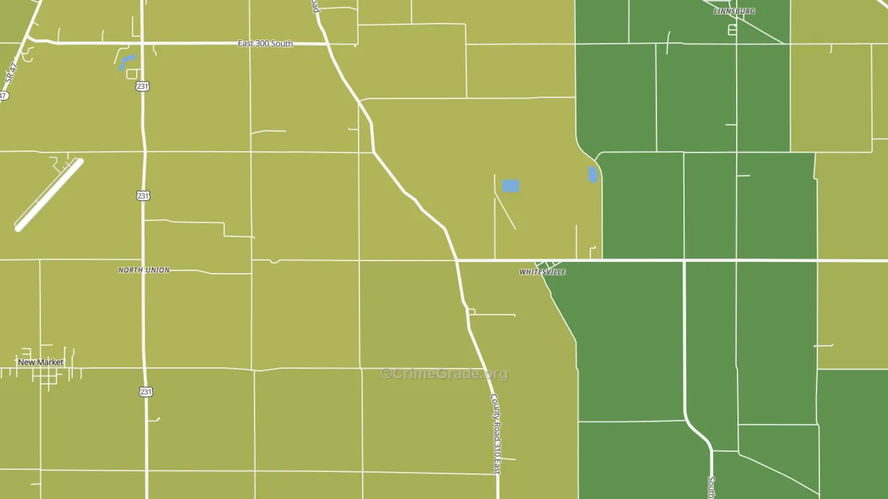 Whitesville, IN Map of Murder Rates