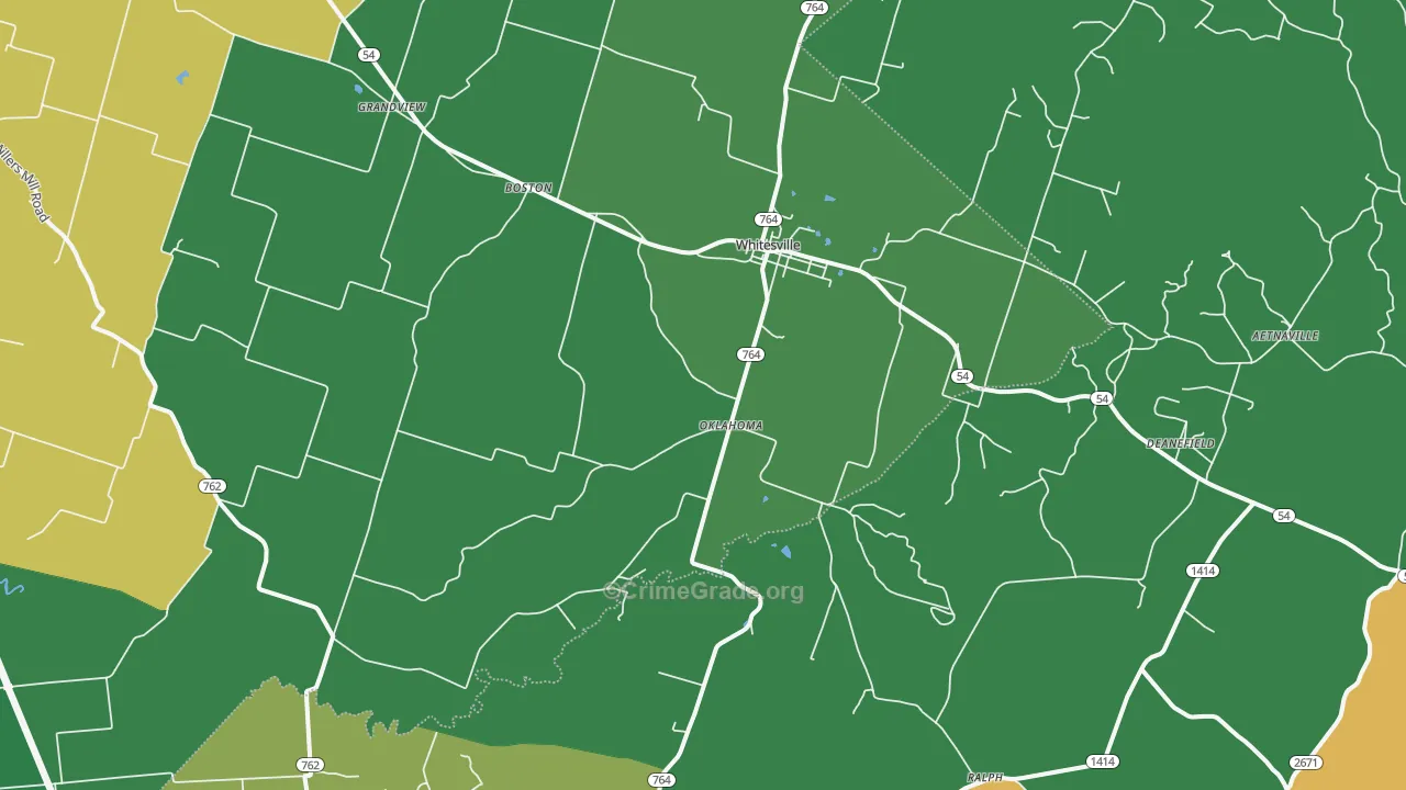 Whitesville, KY Map of Murder Rates