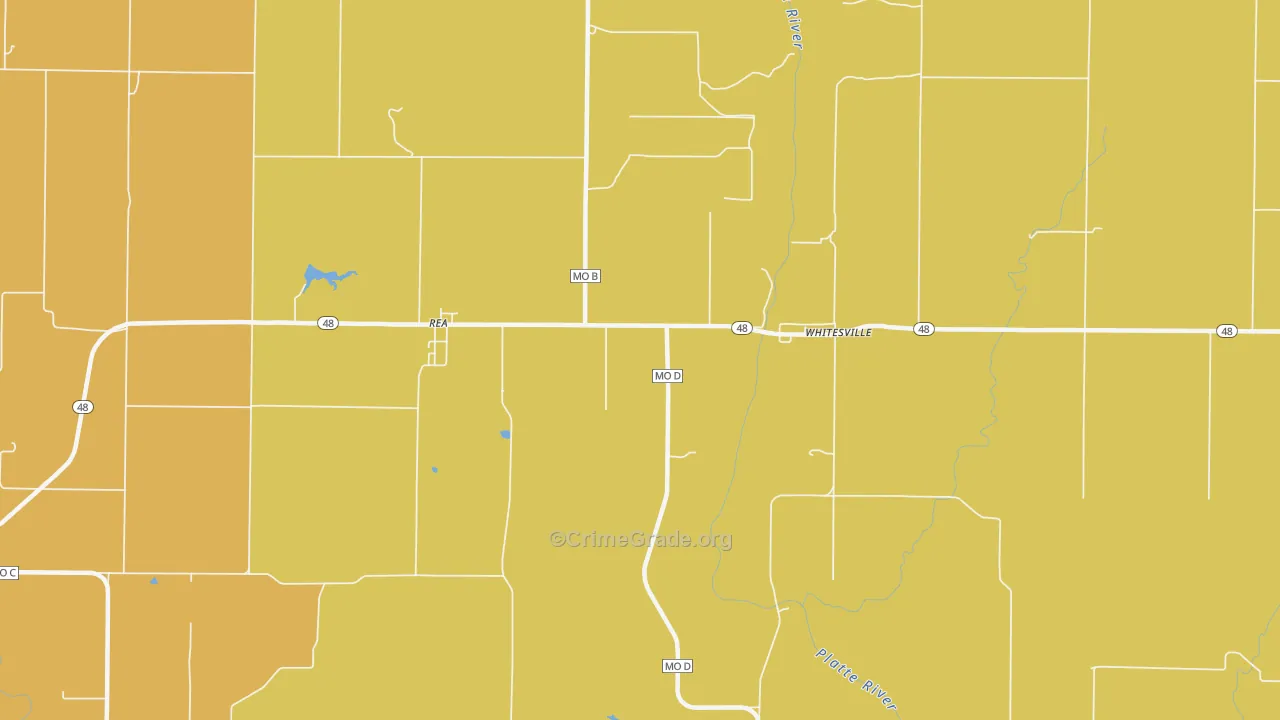 Whitesville, MO Map of Murder Rates