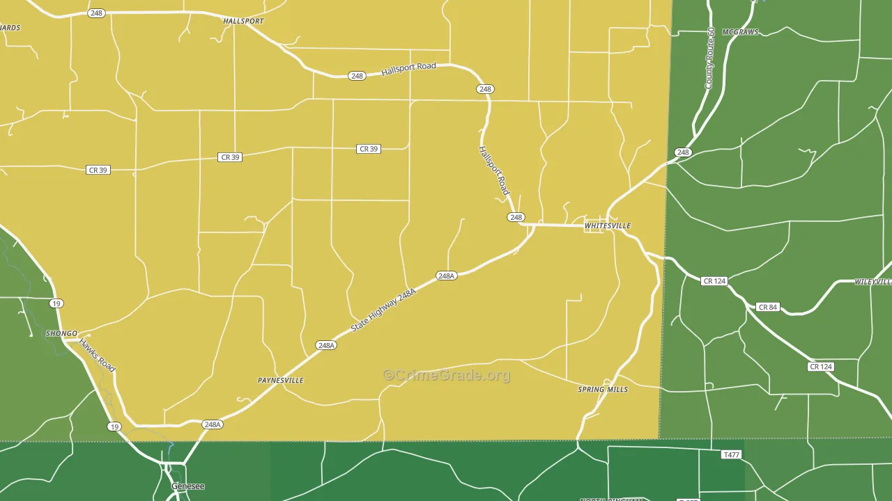 Whitesville, NY Map of Murder Rates