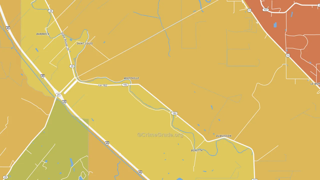 Whiteville, LA Map of Murder Rates