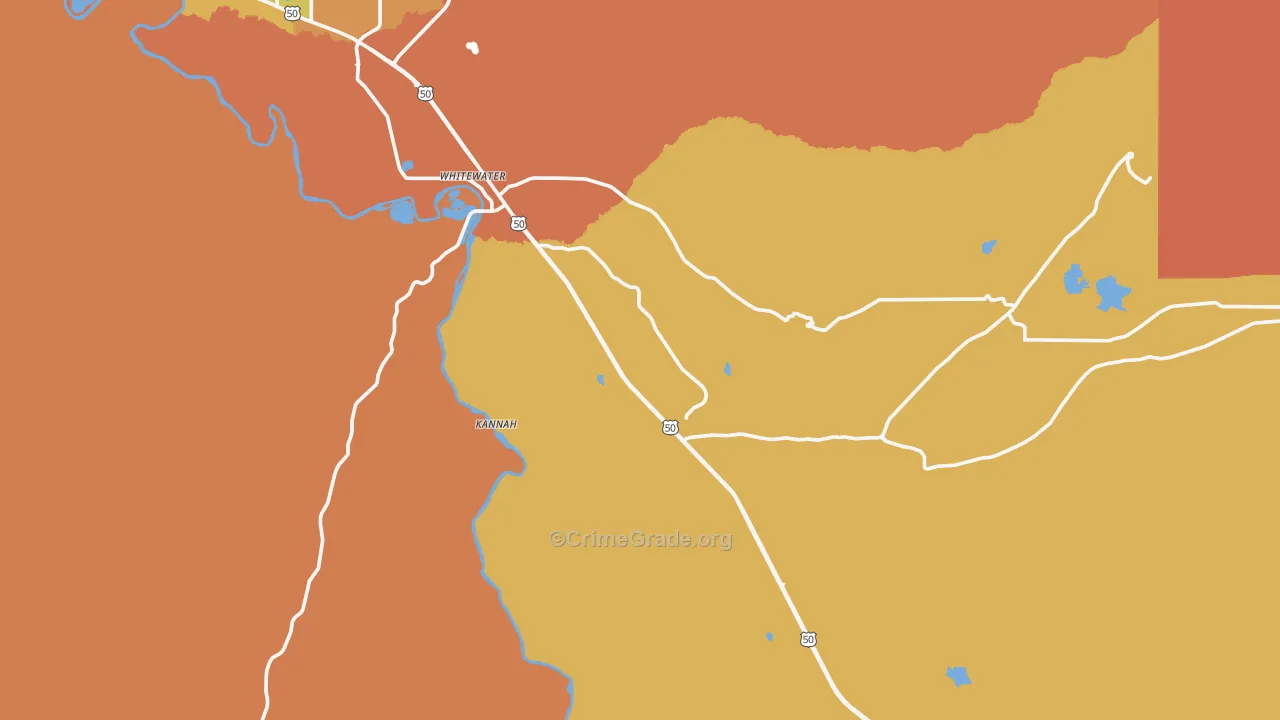 Whitewater, CO Map of Murder Rates