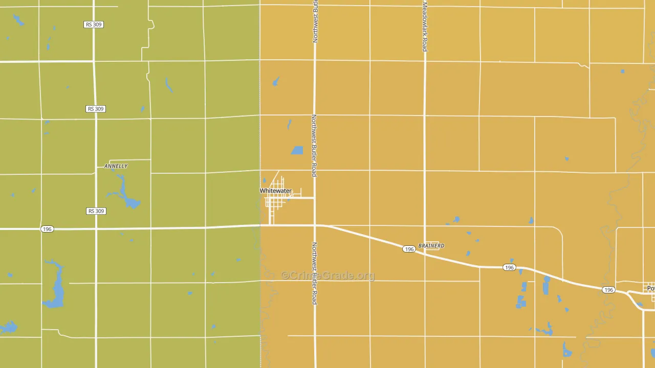 Whitewater, KS Map of Murder Rates