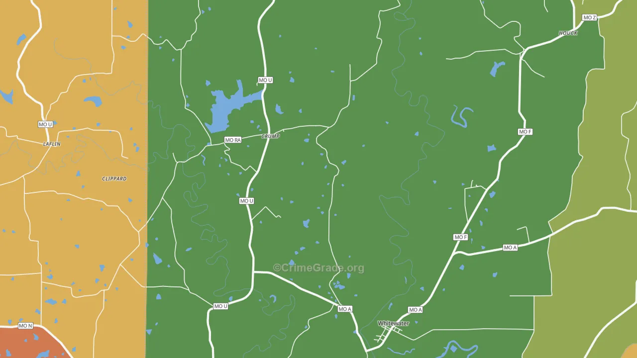 Whitewater, MO Map of Murder Rates