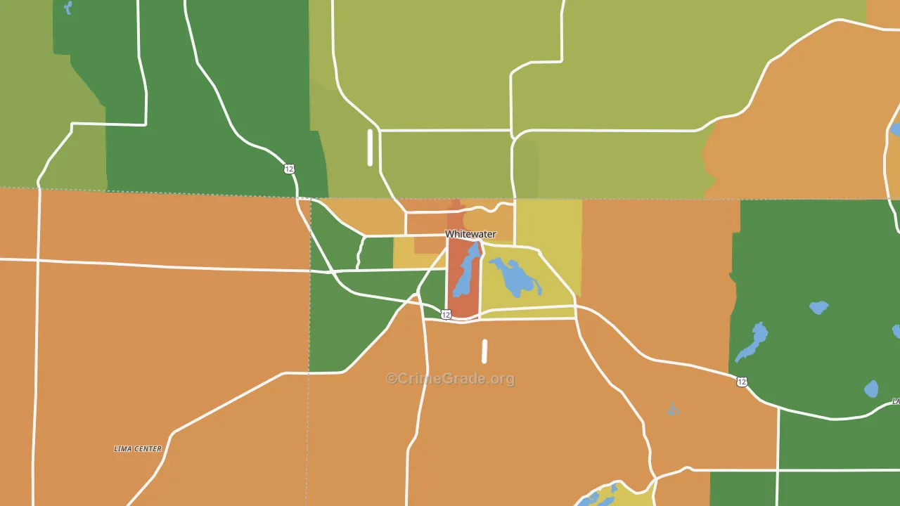 Whitewater, WI Map of Murder Rates