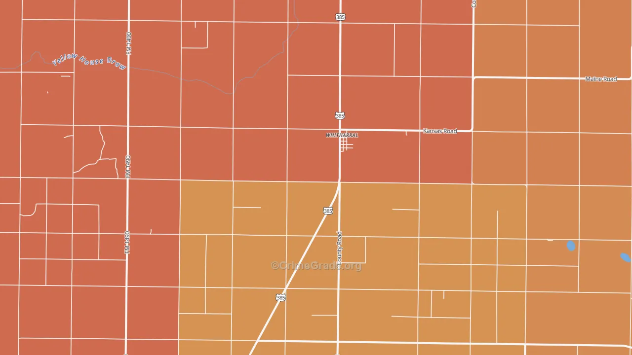 Whitharral, TX Map of Murder Rates