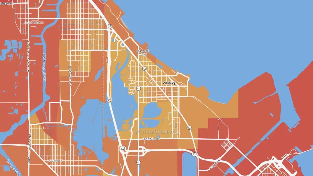 Whiting, IN Map of Murder Rates