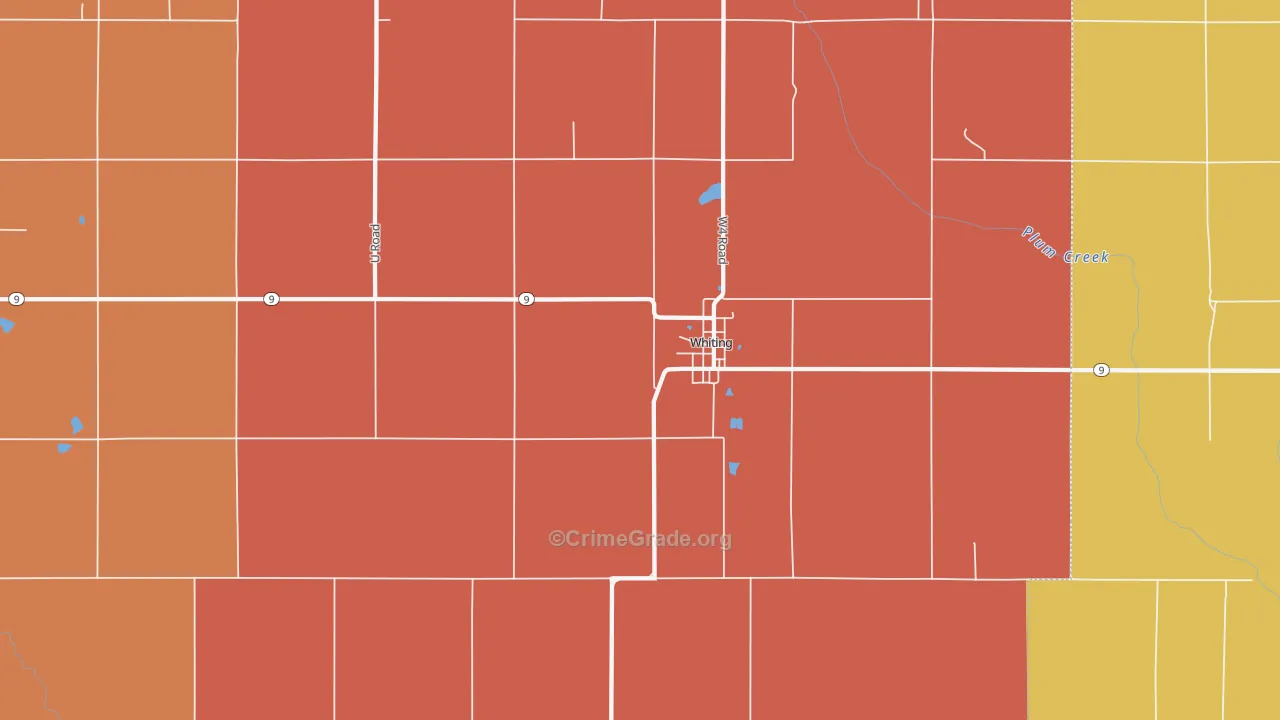 Whiting, KS Map of Murder Rates
