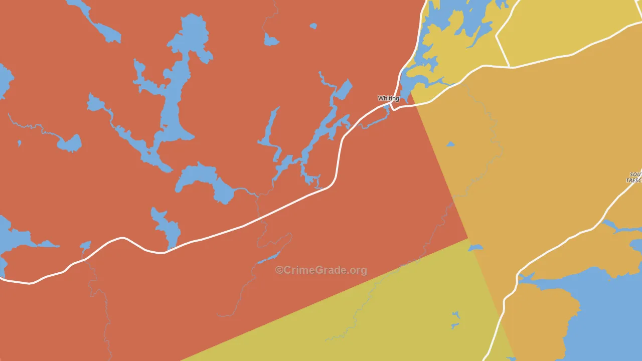 Whiting, ME Map of Murder Rates