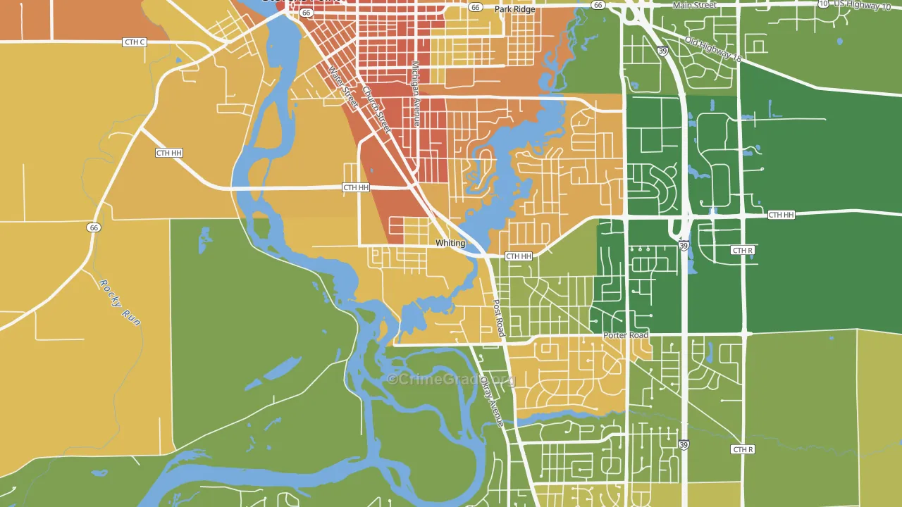 Whiting, WI Map of Murder Rates