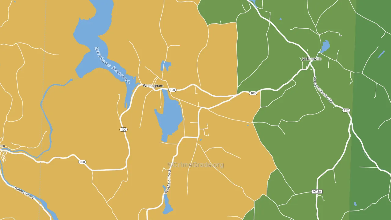 Whitingham, VT Map of Murder Rates