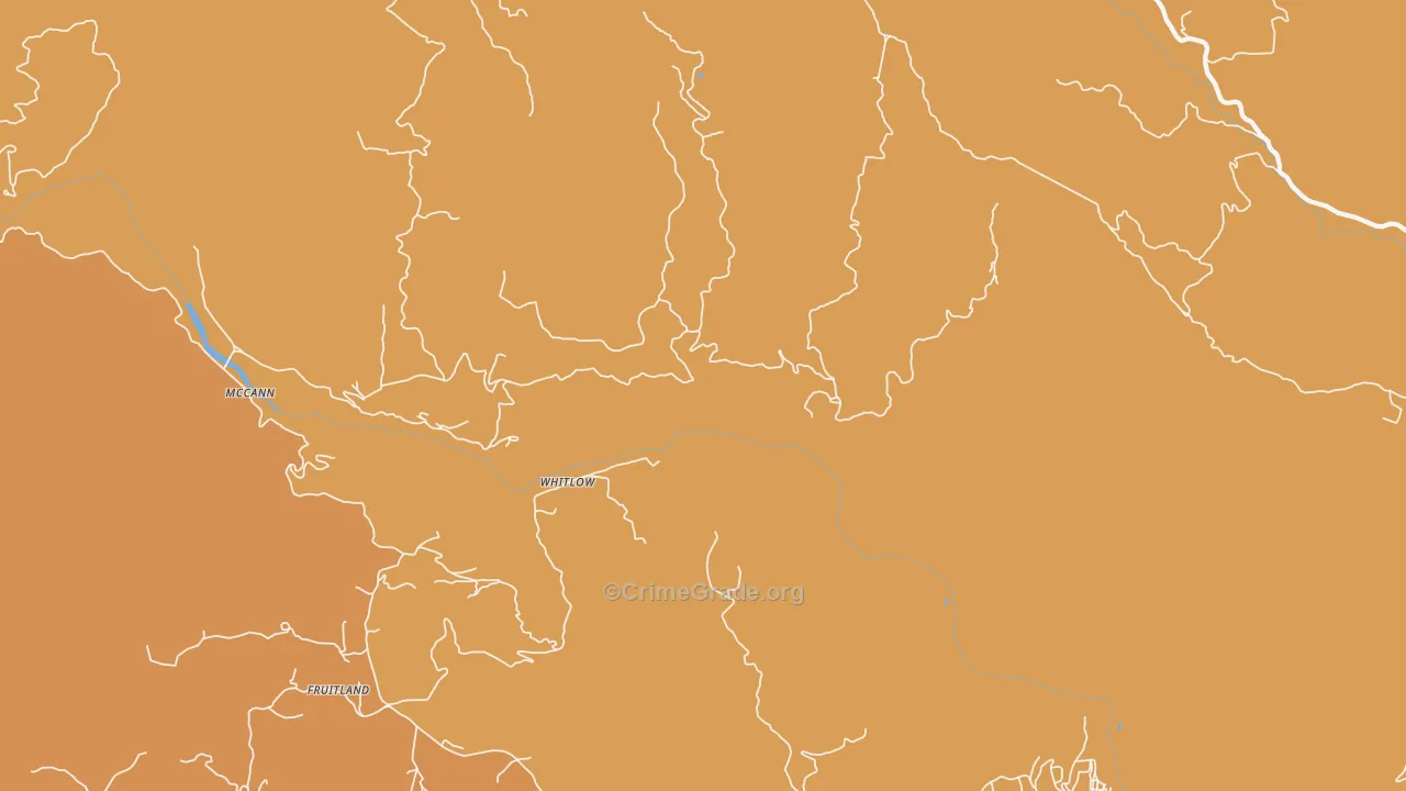 Whitlow, CA Map of Murder Rates