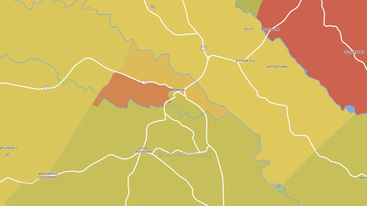 Whitmire, SC Map of Murder Rates