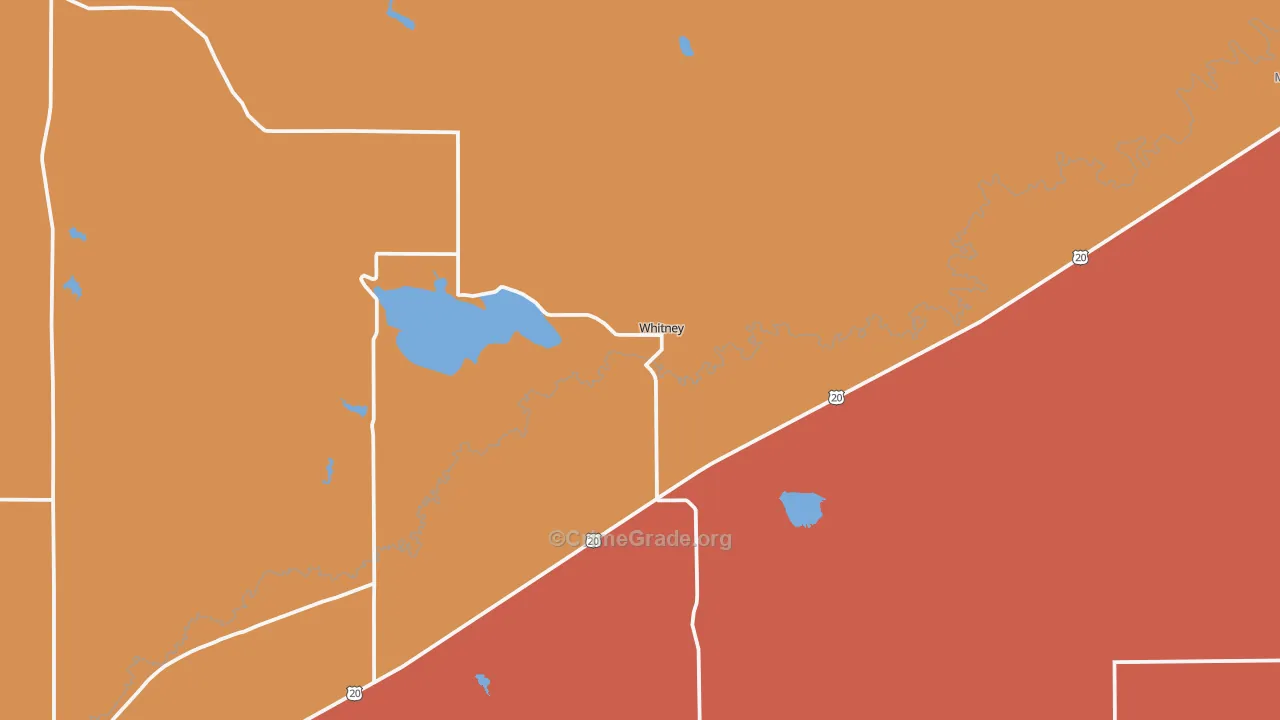 Whitney, NE Map of Murder Rates