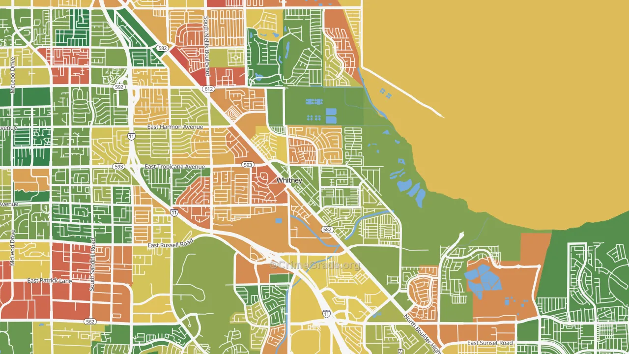 Whitney, NV Map of Murder Rates