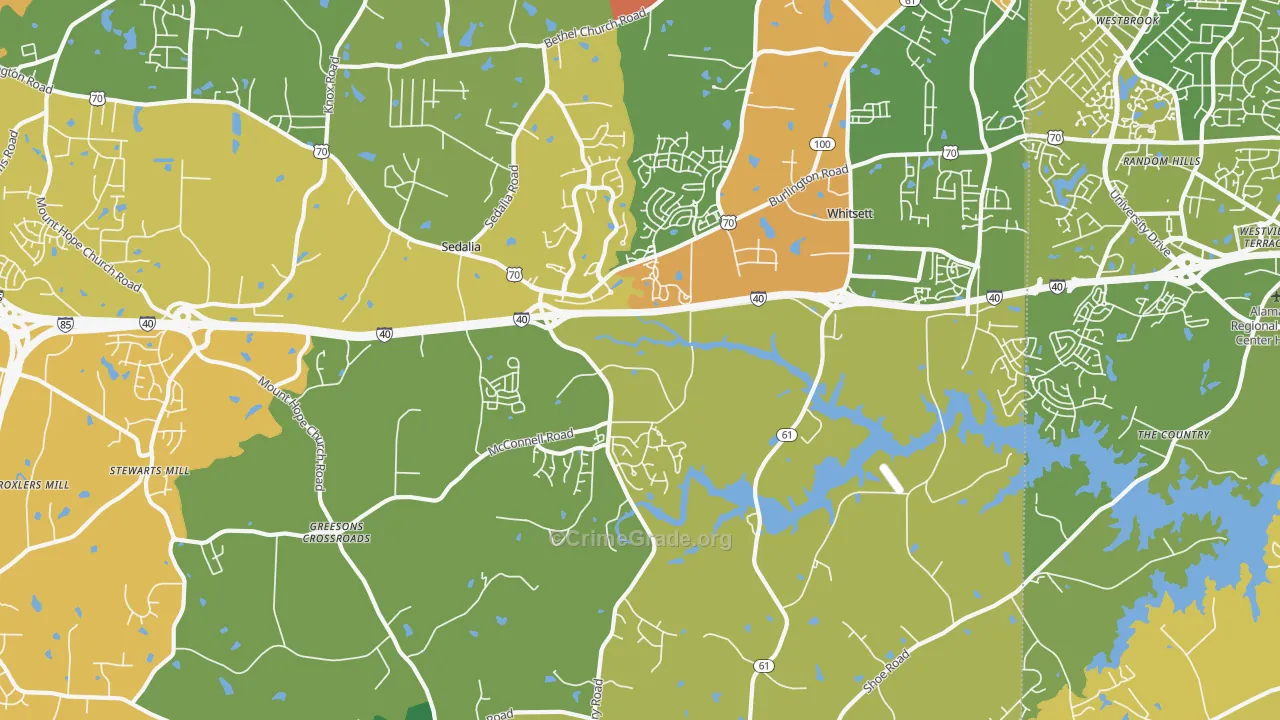 Whitsett, NC Map of Murder Rates