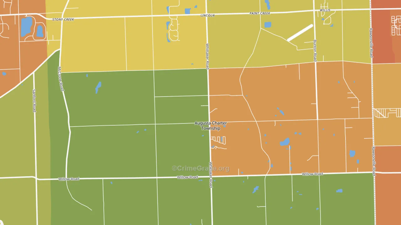 Whittaker, MI Map of Murder Rates