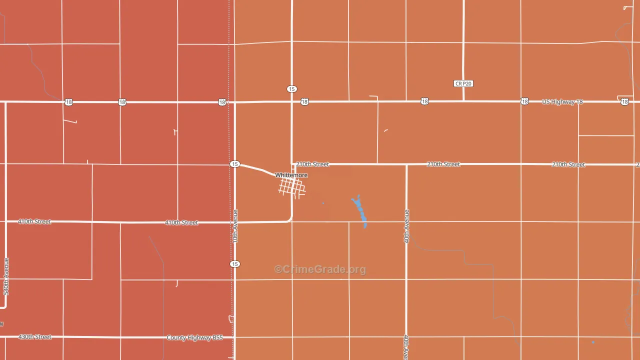 Whittemore, IA Map of Murder Rates