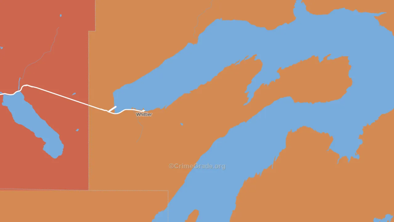 Whittier, AK Map of Murder Rates
