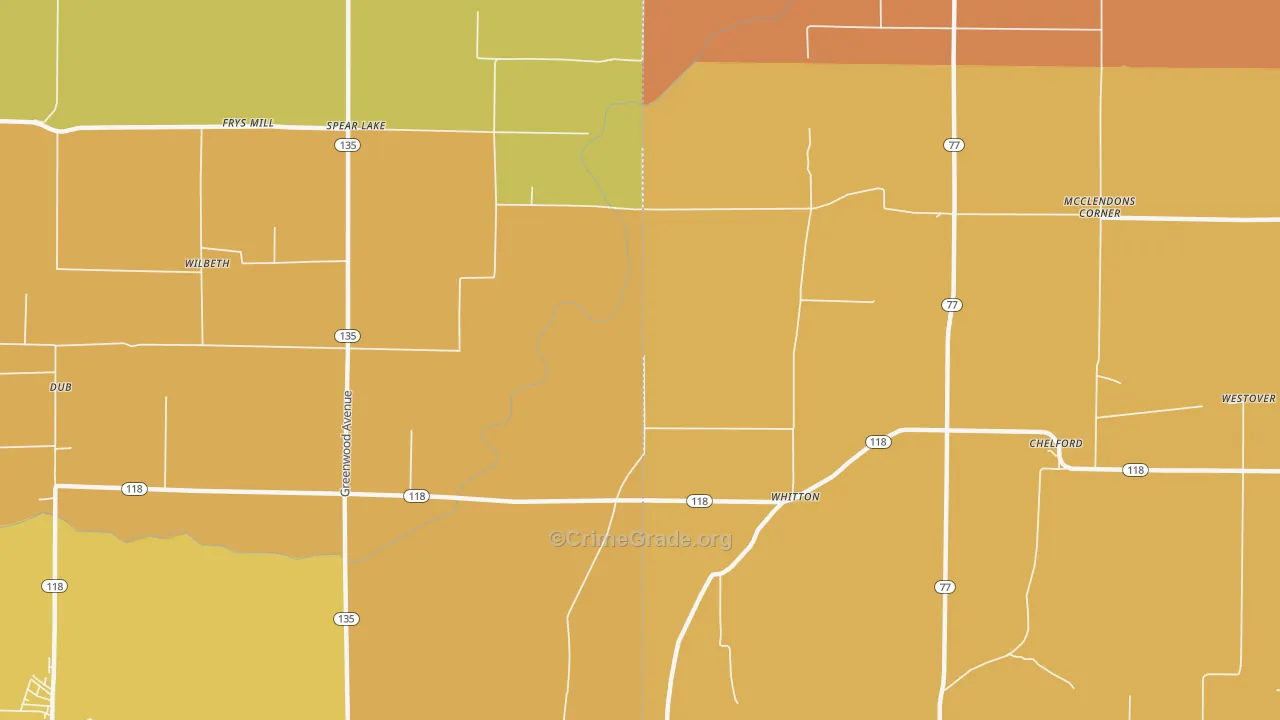 Whitton, AR Map of Murder Rates