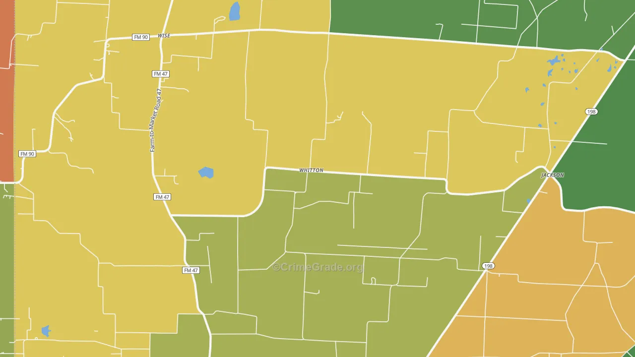 Whitton, TX Map of Murder Rates