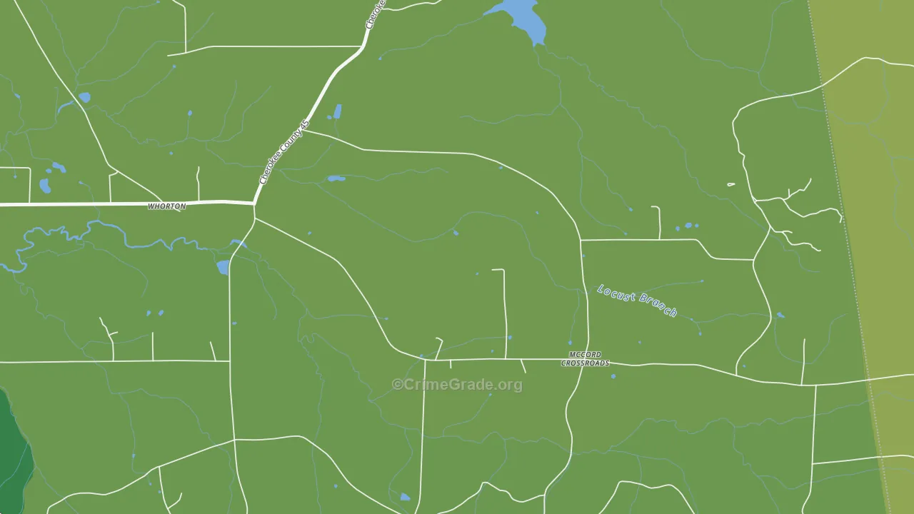 Whorton, AL Map of Murder Rates