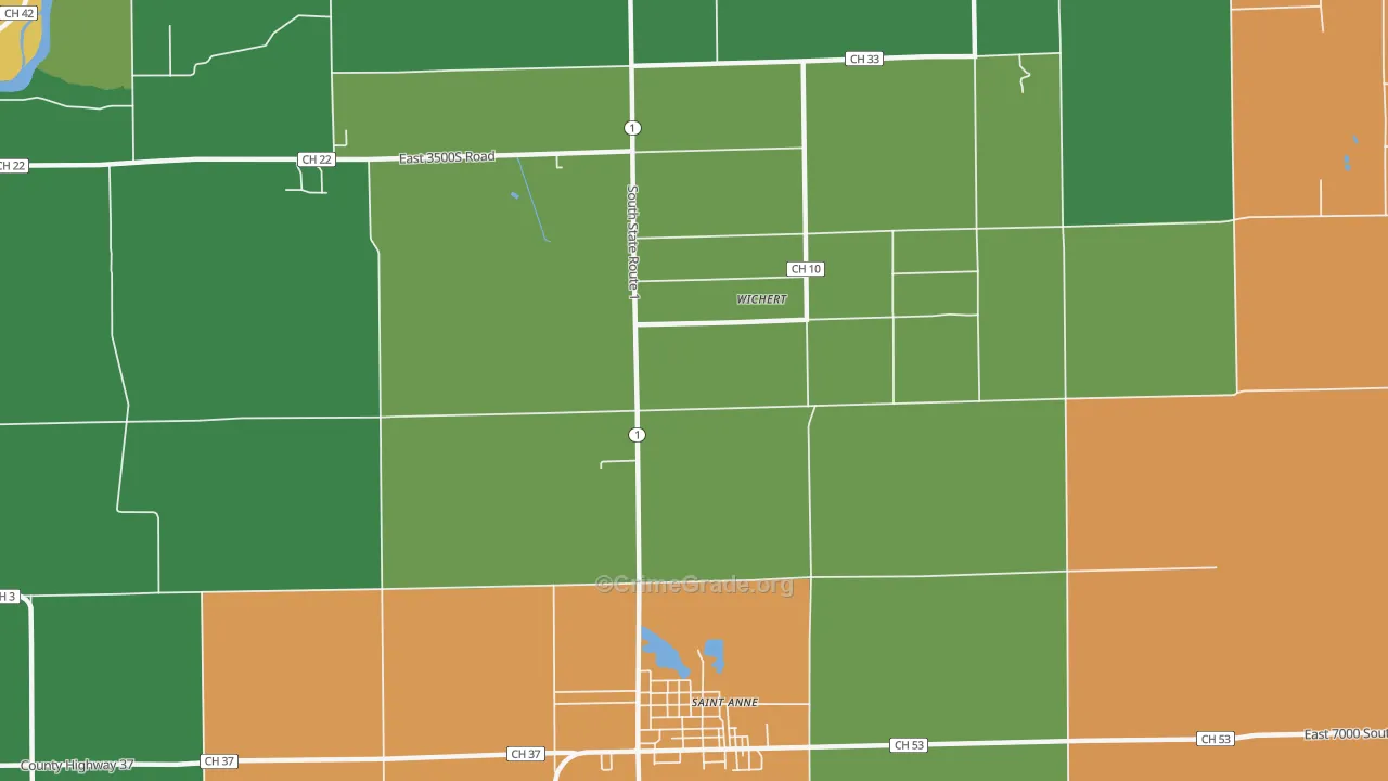 Wichert, IL Map of Murder Rates