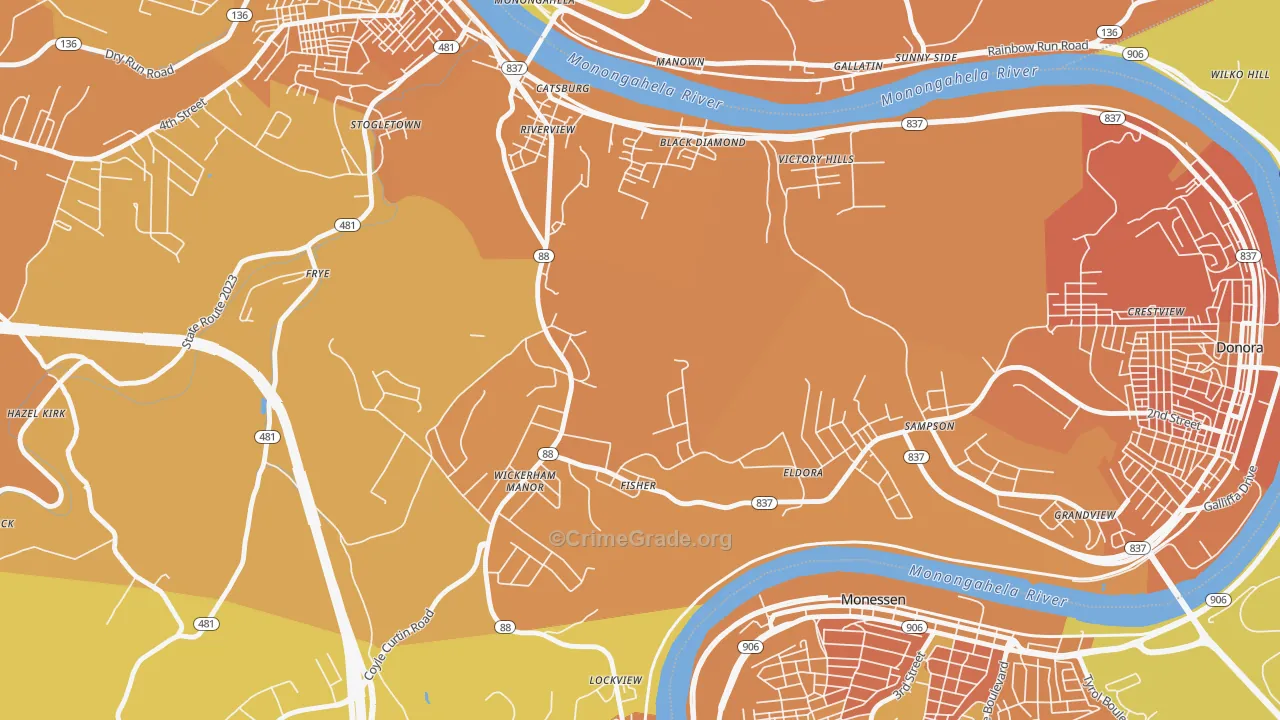 Wickerham Manor-Fisher, PA Map of Murder Rates