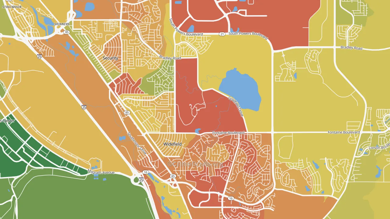Widefield, Security-Widefield, CO Map of Murder Rates