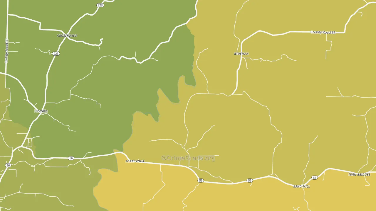 Wideman, AR Map of Murder Rates