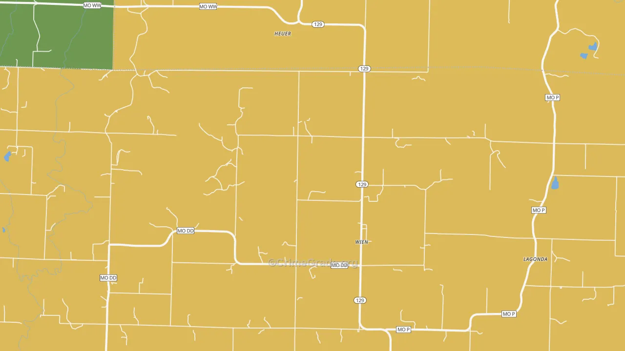 Wien, MO Map of Murder Rates