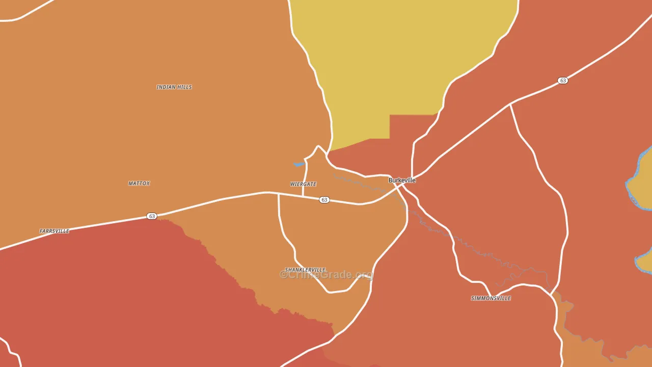 Wiergate, TX Map of Murder Rates