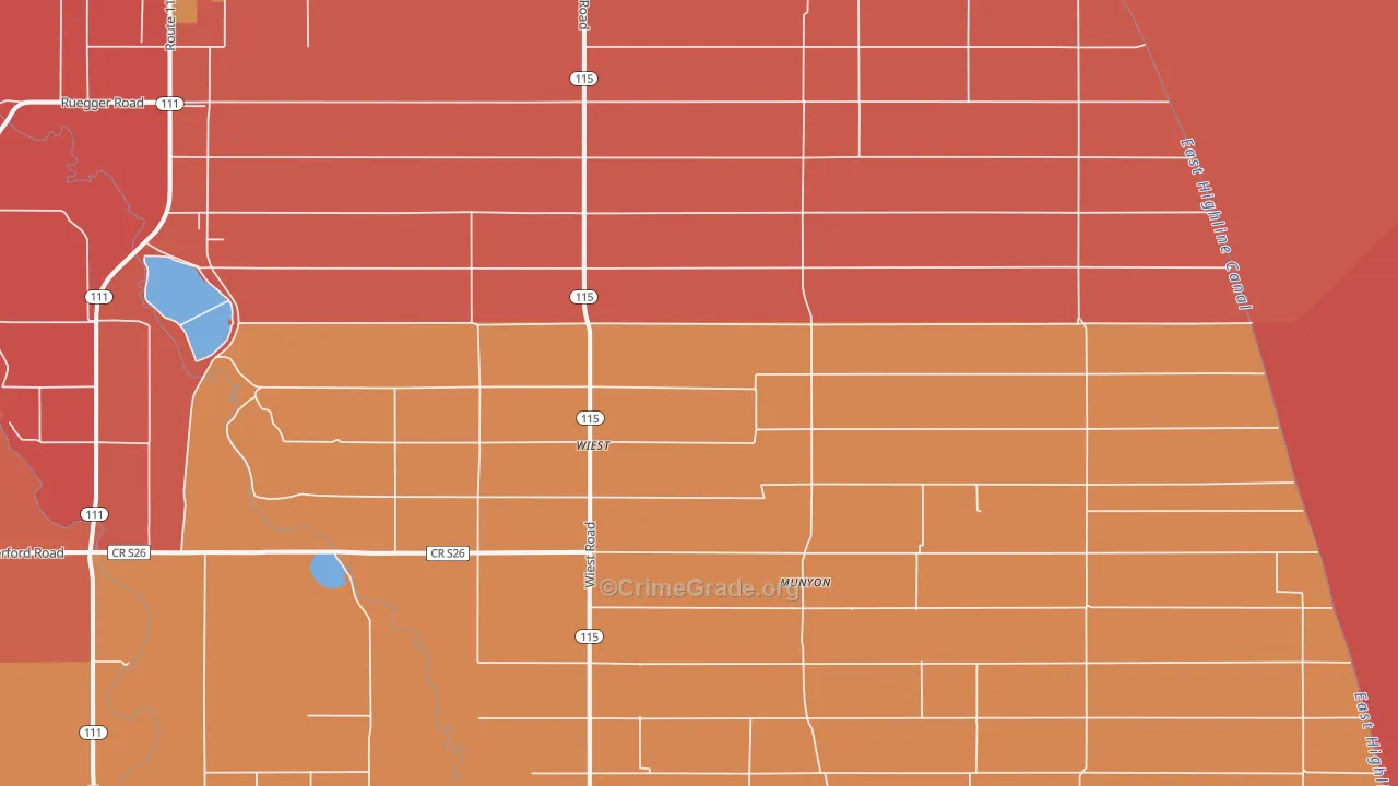 Wiest, CA Map of Murder Rates