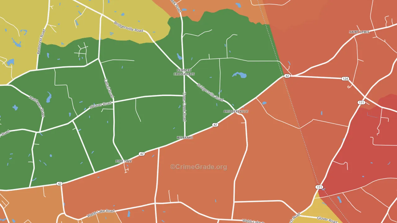 Wilbanks, NC Map of Murder Rates