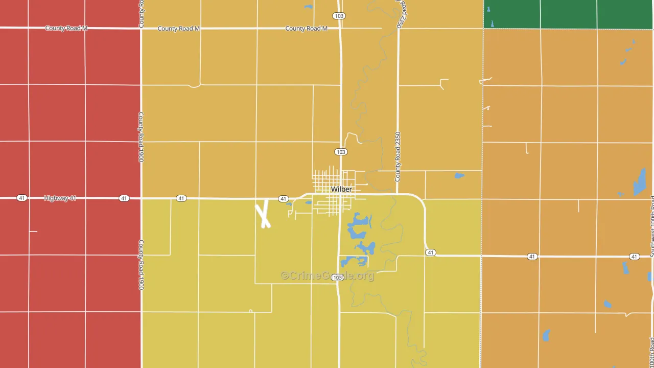 Wilber, NE Map of Murder Rates