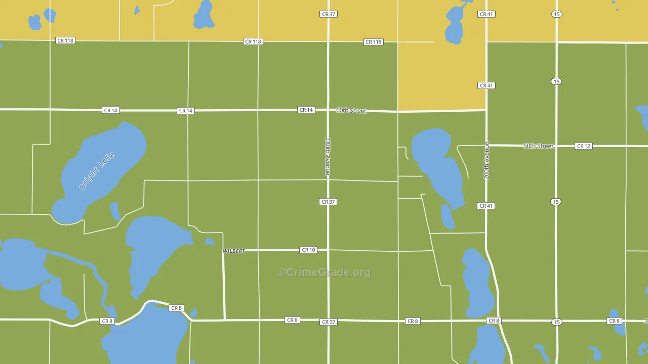 Wilbert, MN Map of Murder Rates