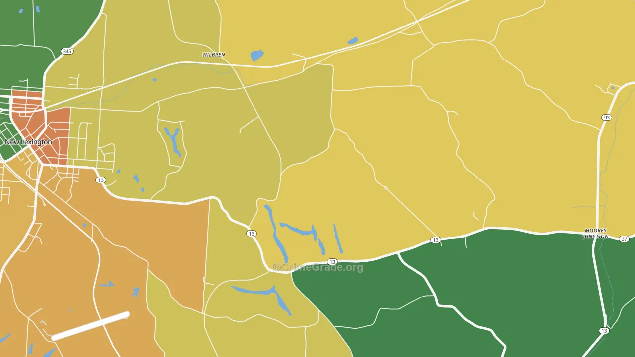 Wilbren, OH Map of Murder Rates