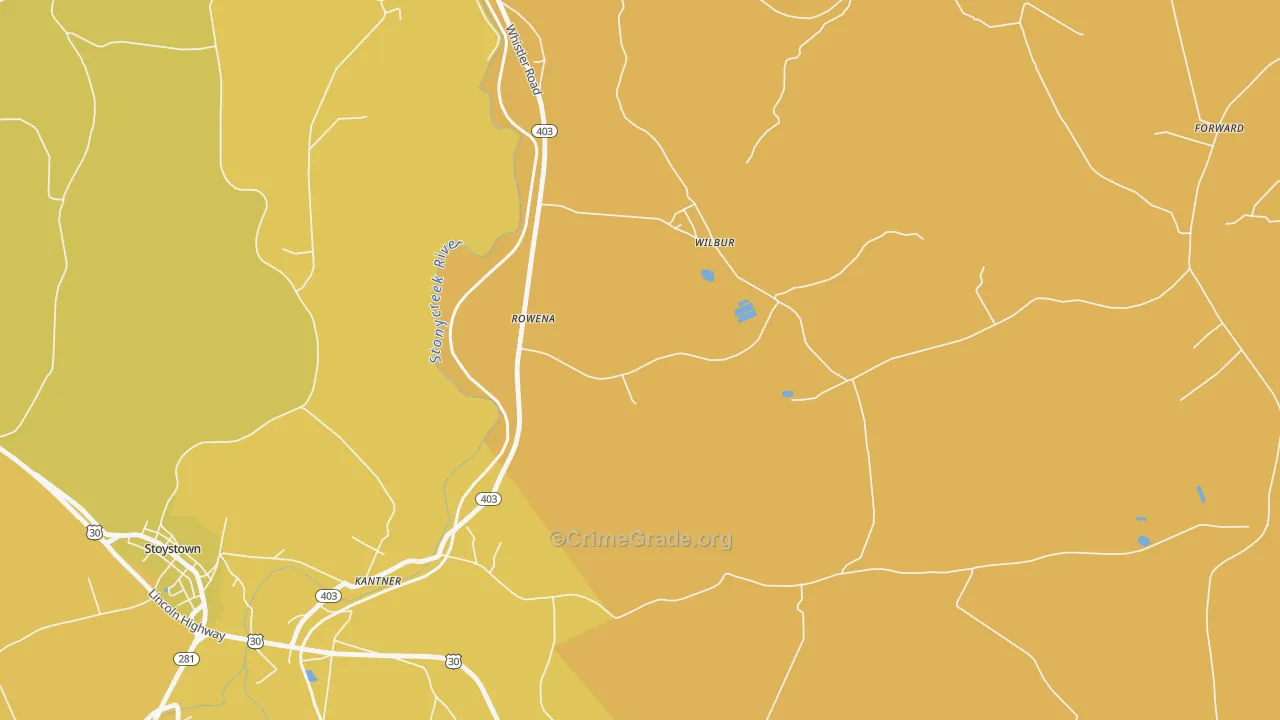 Wilbur, PA Map of Murder Rates