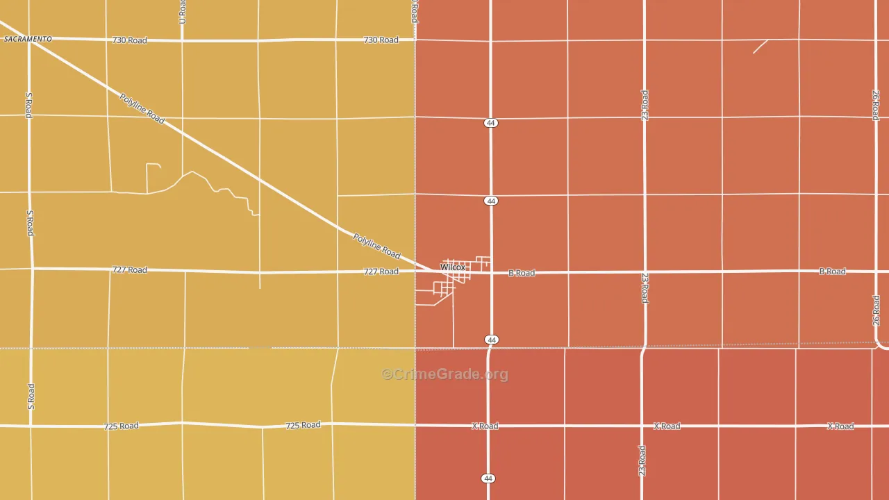 Wilcox, NE Map of Murder Rates
