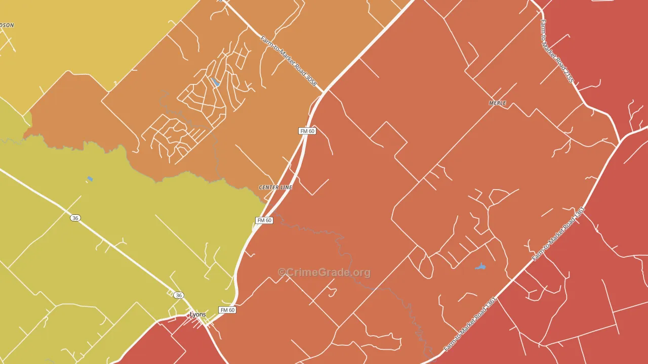 Wilcox, TX Map of Murder Rates