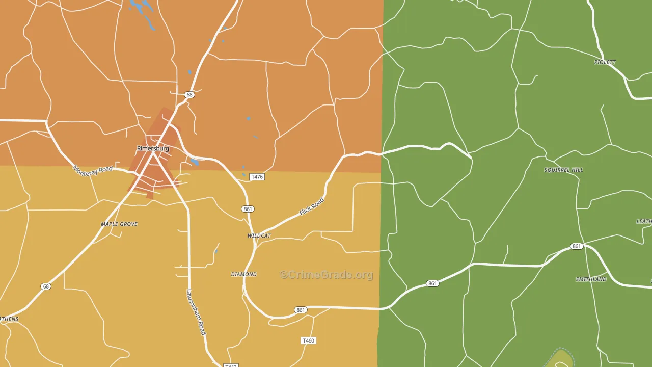 Wildcat, PA Map of Murder Rates