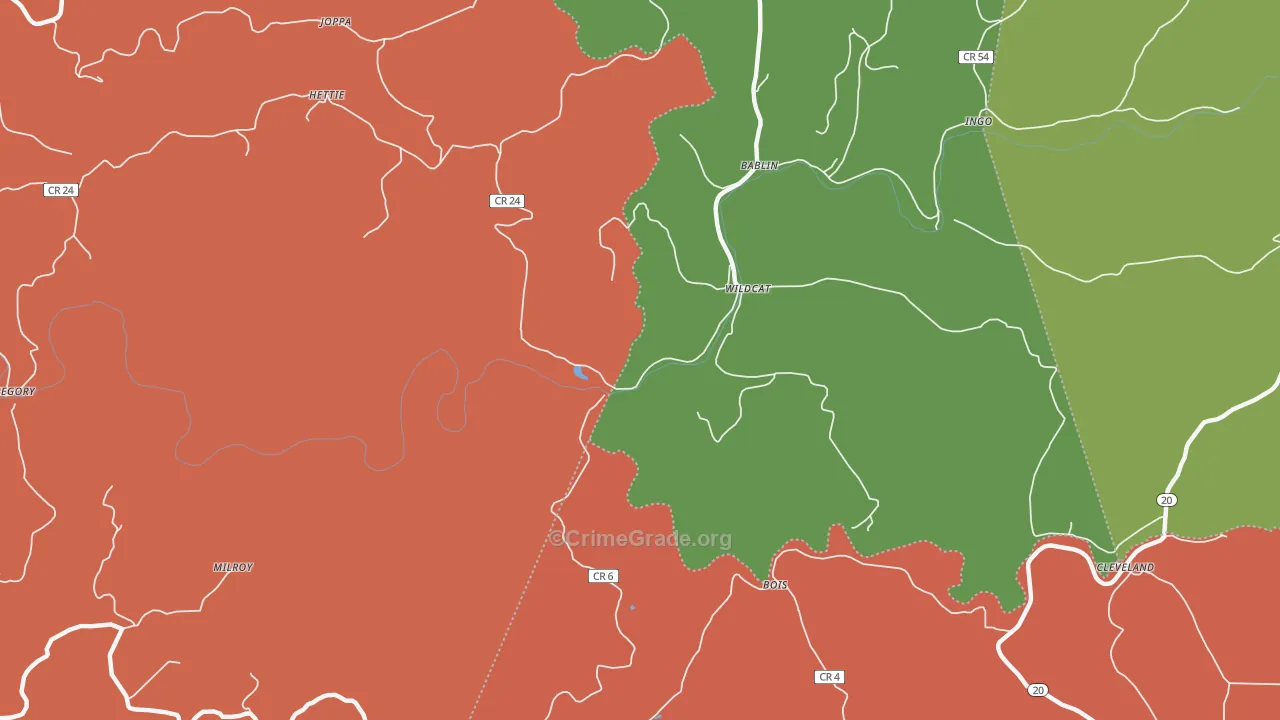 Wildcat, WV Map of Murder Rates