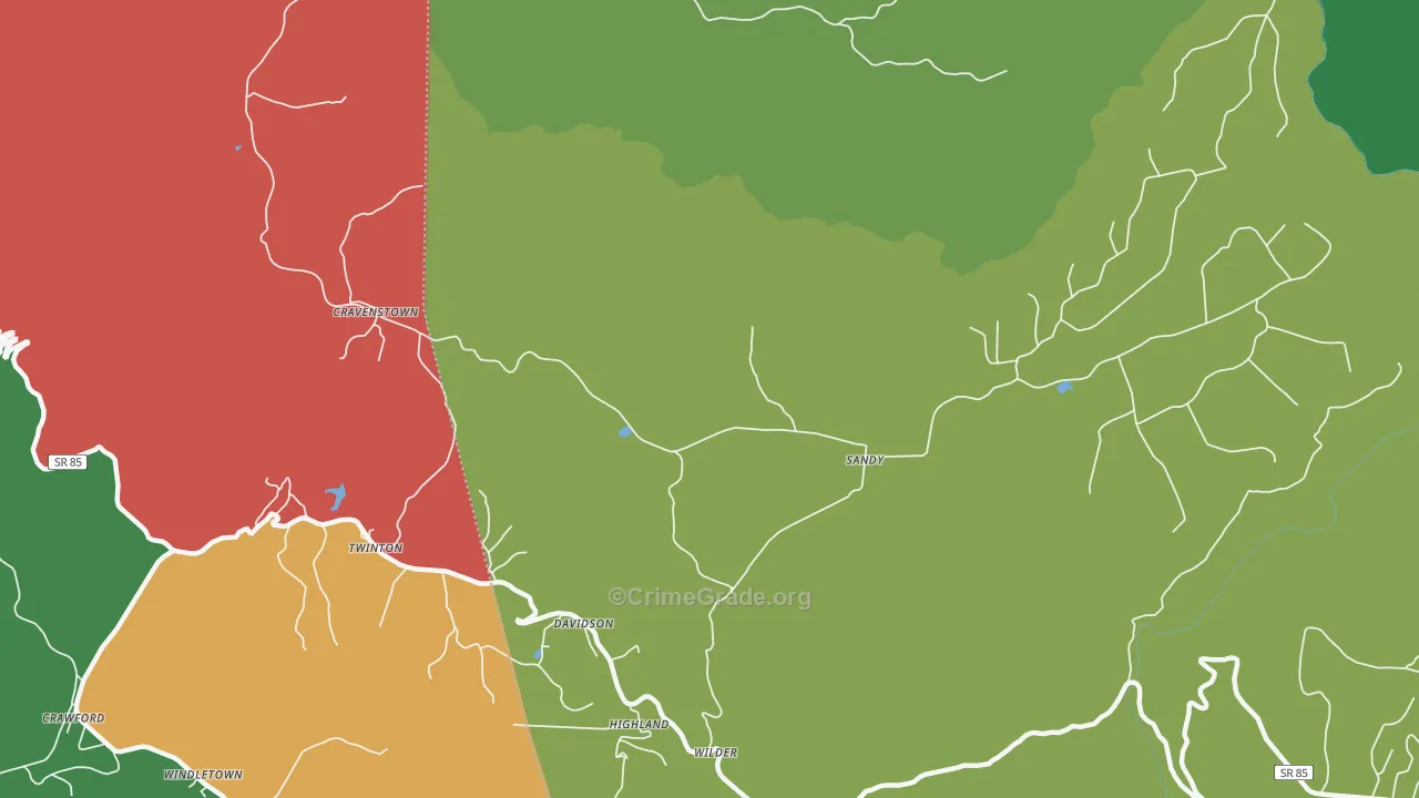 Wilder, TN Map of Murder Rates