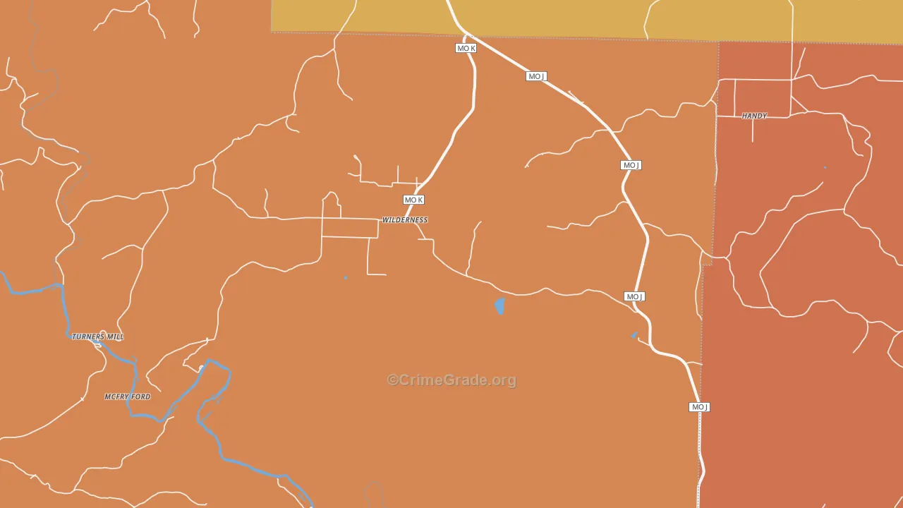 Wilderness, MO Map of Murder Rates